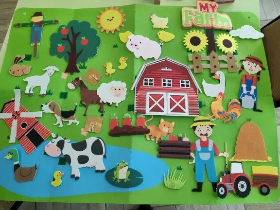 Huopataulusetti lapsille, maatilan eläimet